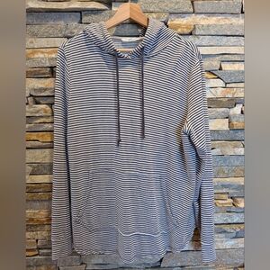 Striped Black and White Hoodie Size L